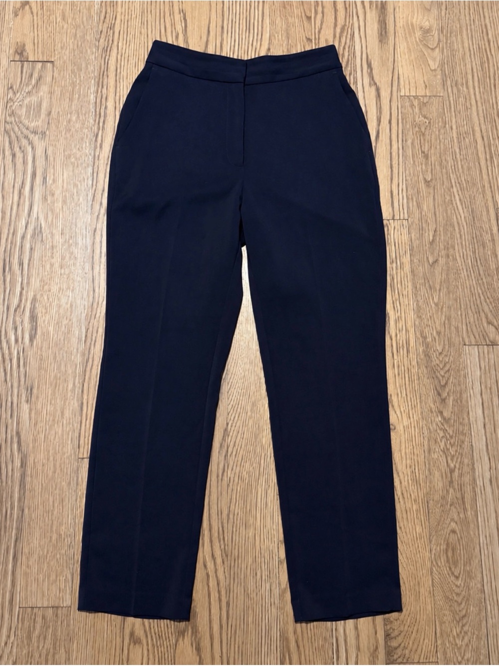Quince Navy Straight-Leg Tailored Trousers